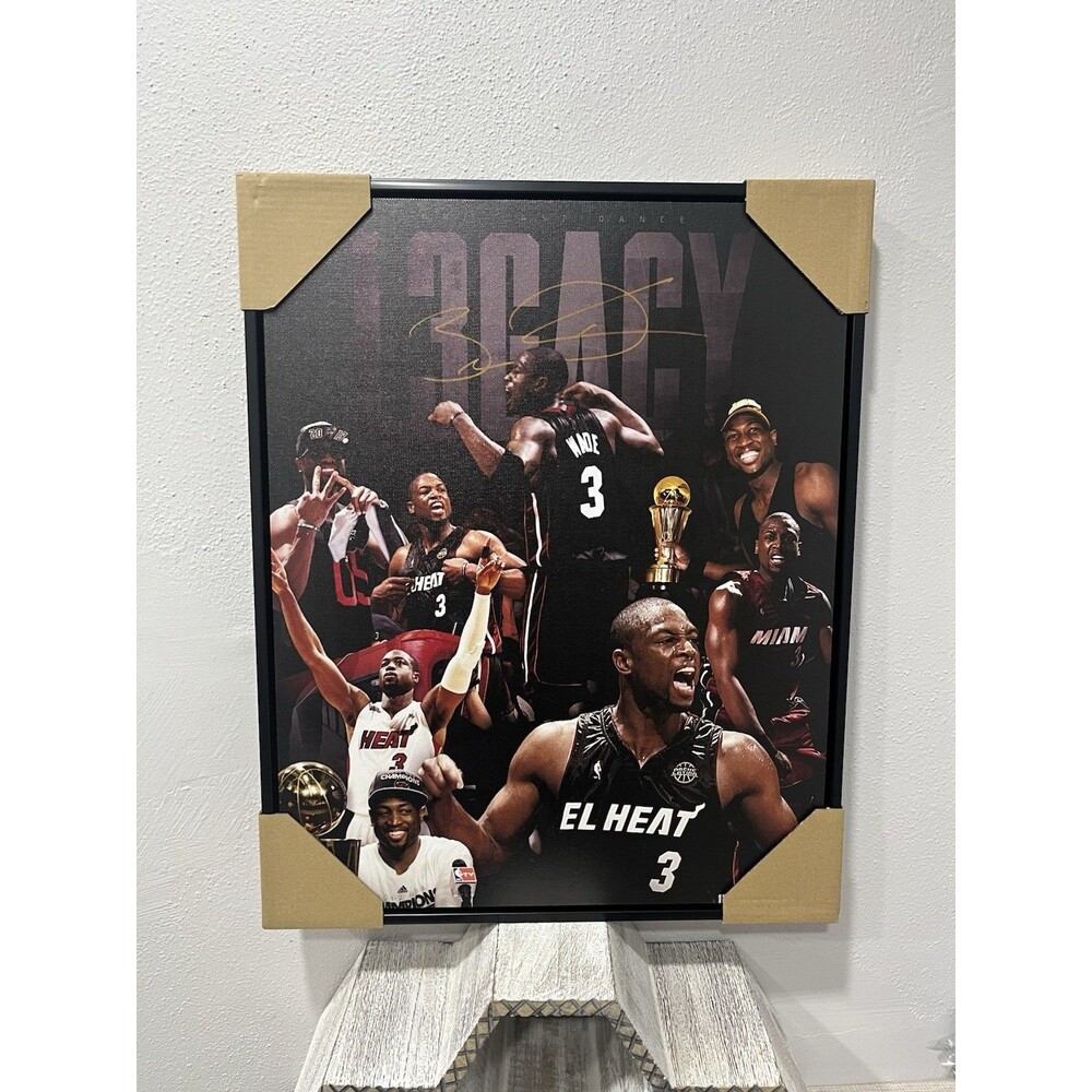 Dwyane Wade L3GACY Framed Career Collage Photo Print Miami Heat Fan Cave New